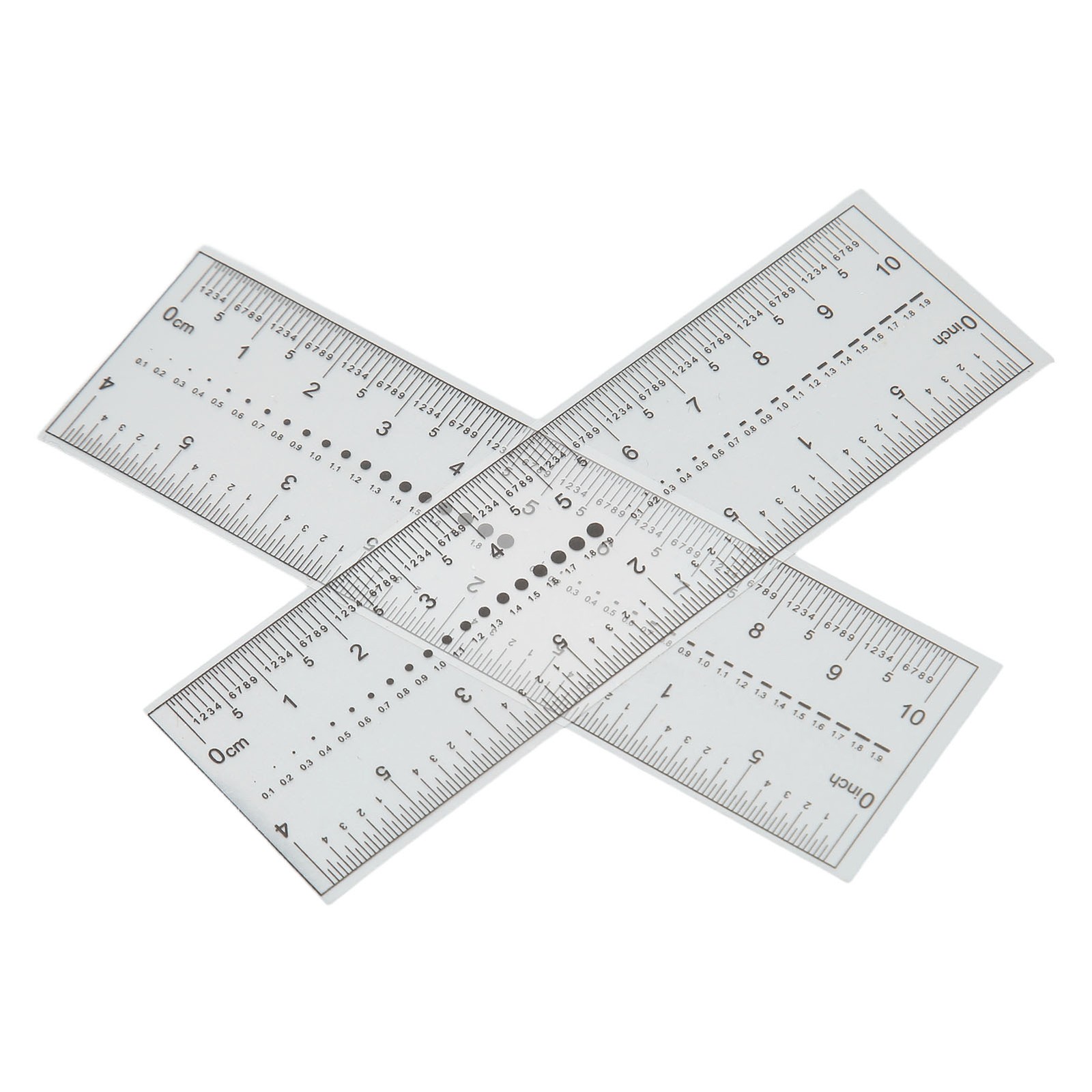 PVC 10PCS Fake Nails Measuring Ruler Transparent Art