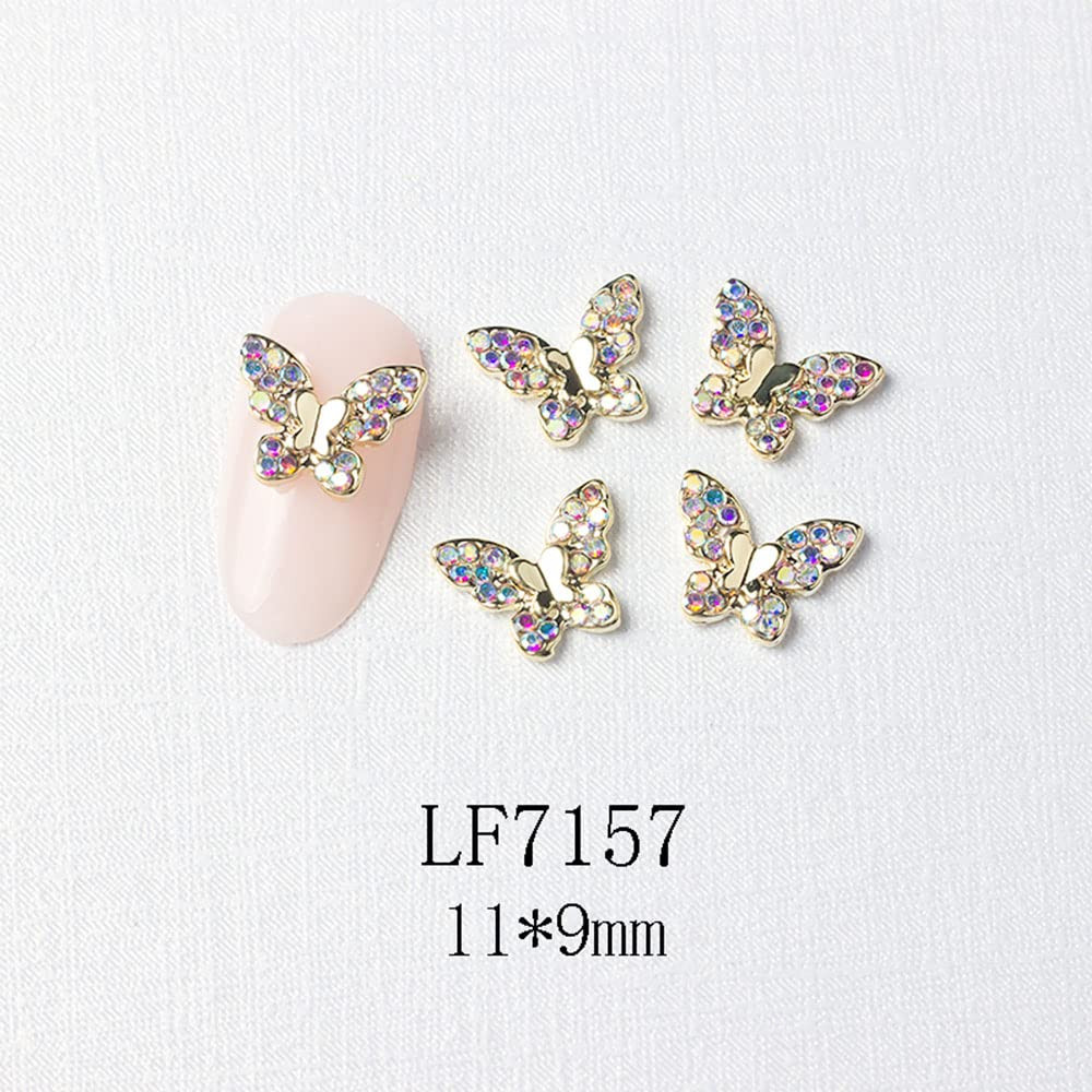 22 Pcs Gold Silver Butterfly Nail Charms Stainless Alloy Art Decoration