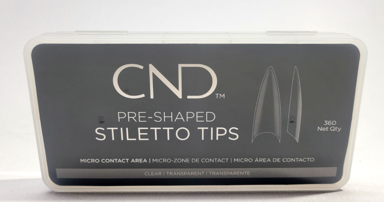 New! CND Pre-Shaped Stiletto Nail Tips 360 Count Professional Nail Extensions
