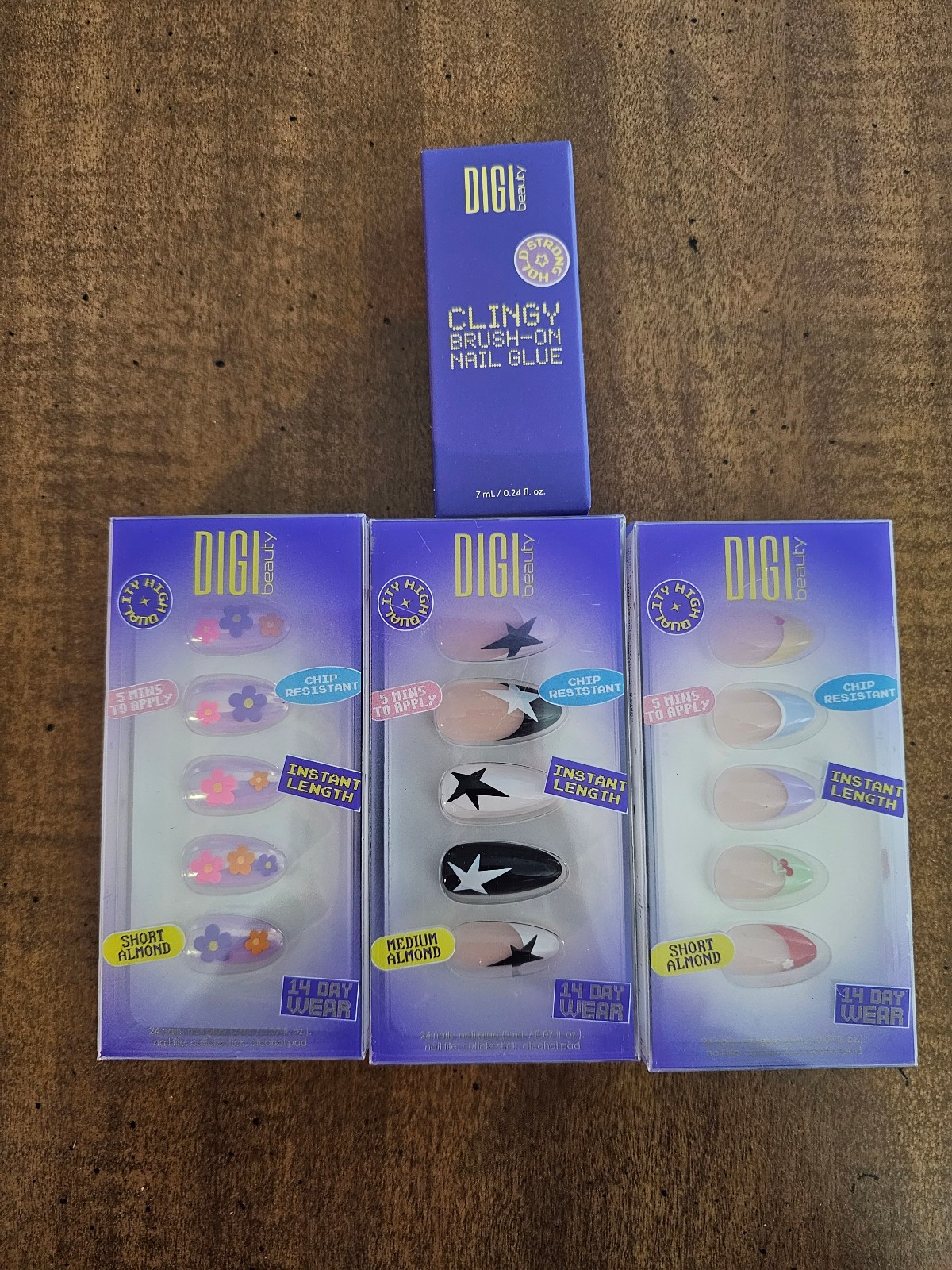 3x Digi beauty Nail Sets with Free Glue Bottle, New in Box