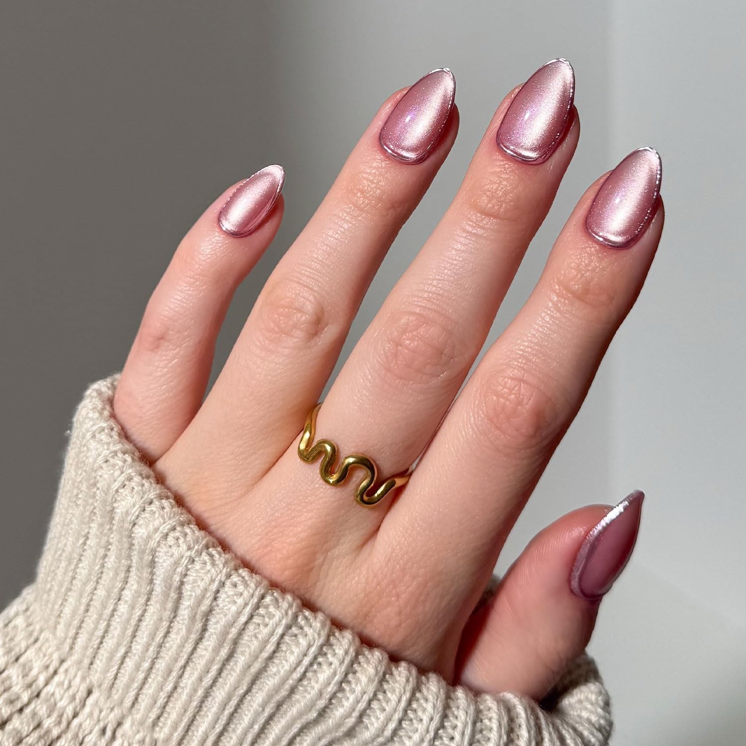 Velvet Rose Press On Nails Short Almond Fake 30 Pc Kit