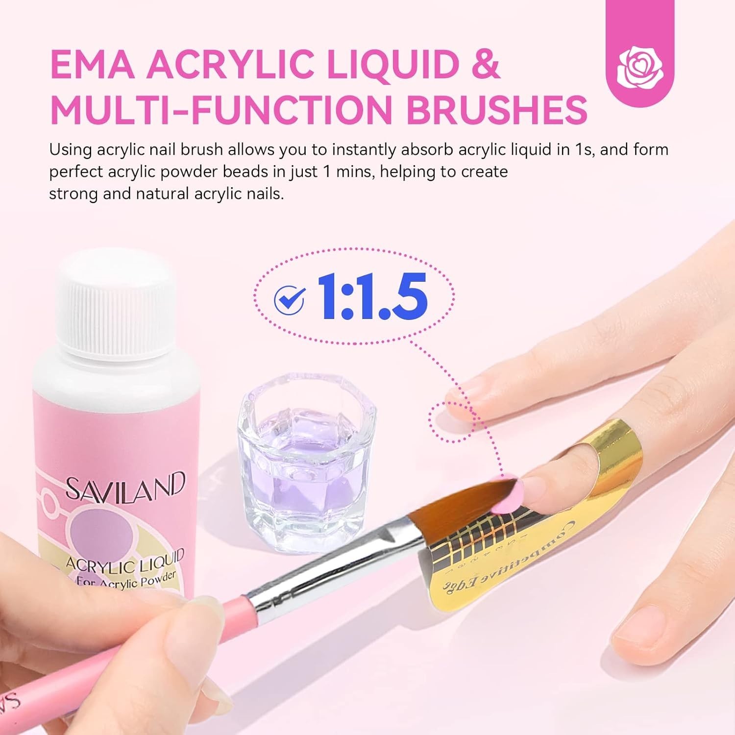 Saviland Acrylic Nail Kit: Complete Drill, UV Light & Tools for Home Nail Art