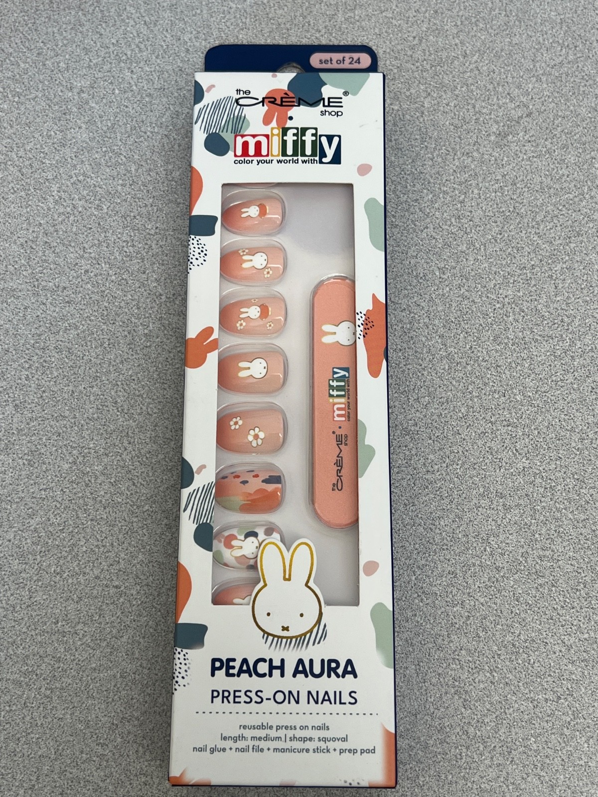 The Crème Shop Miffy Press-On Nails Peach Aura