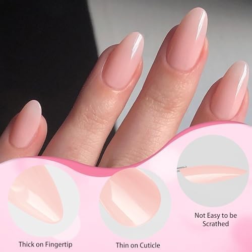 240pc Nude Press on Nails Short Fake Nails Almond with Glue Tabs, Short Nails Pr