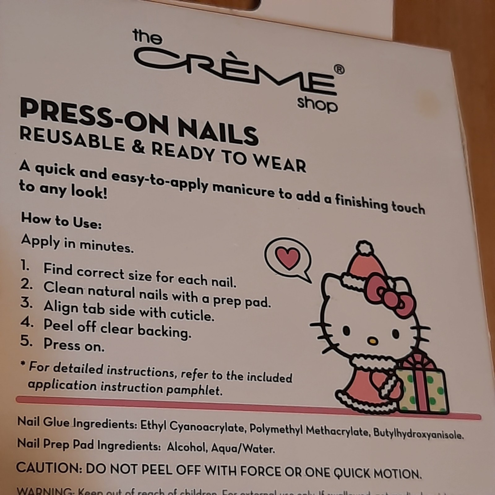 The Crème Shop x Hello Kitty 24 Gel Effect Press-On Nails Kit – Reusable