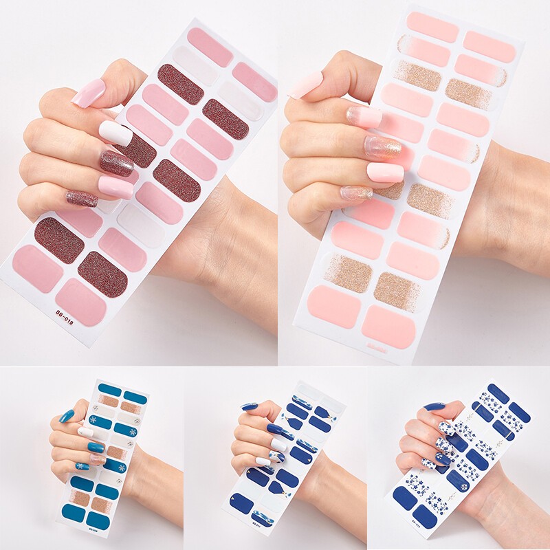 22Tips Nail Art Stickers Self-Adhesive DIY Stylish Nail Wraps Full Cover Sticker