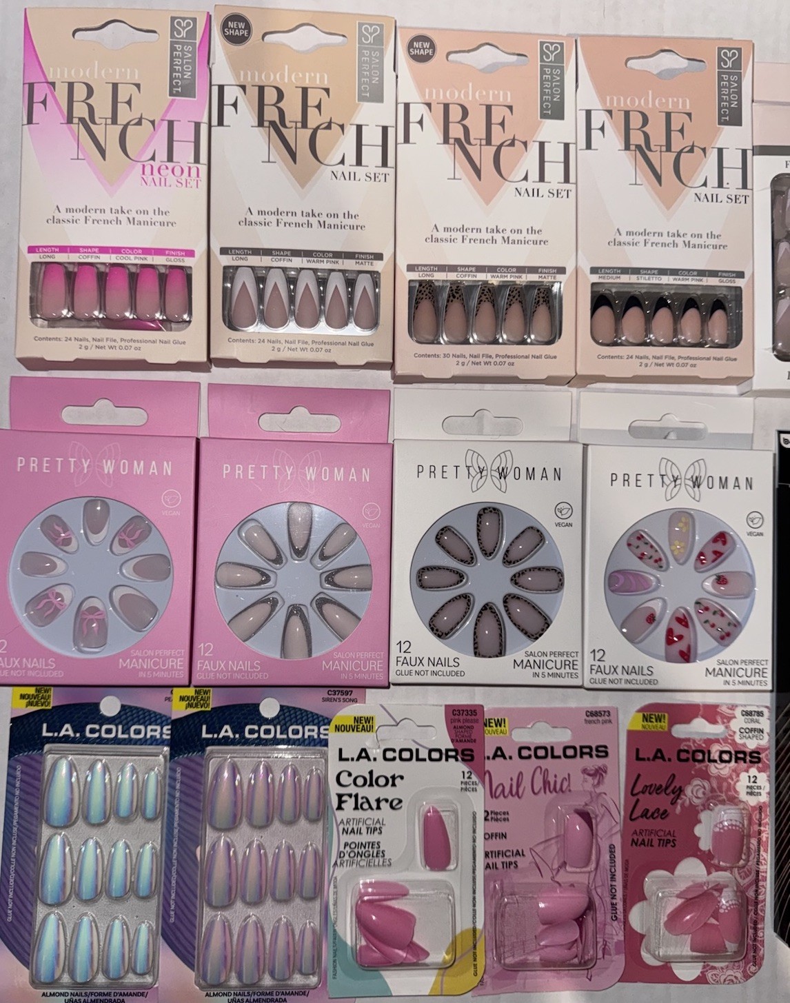 20 Packs Of Pre Designed Press-On Nails Over 300 Nails 5 Glue Tubes 4 Nail Files