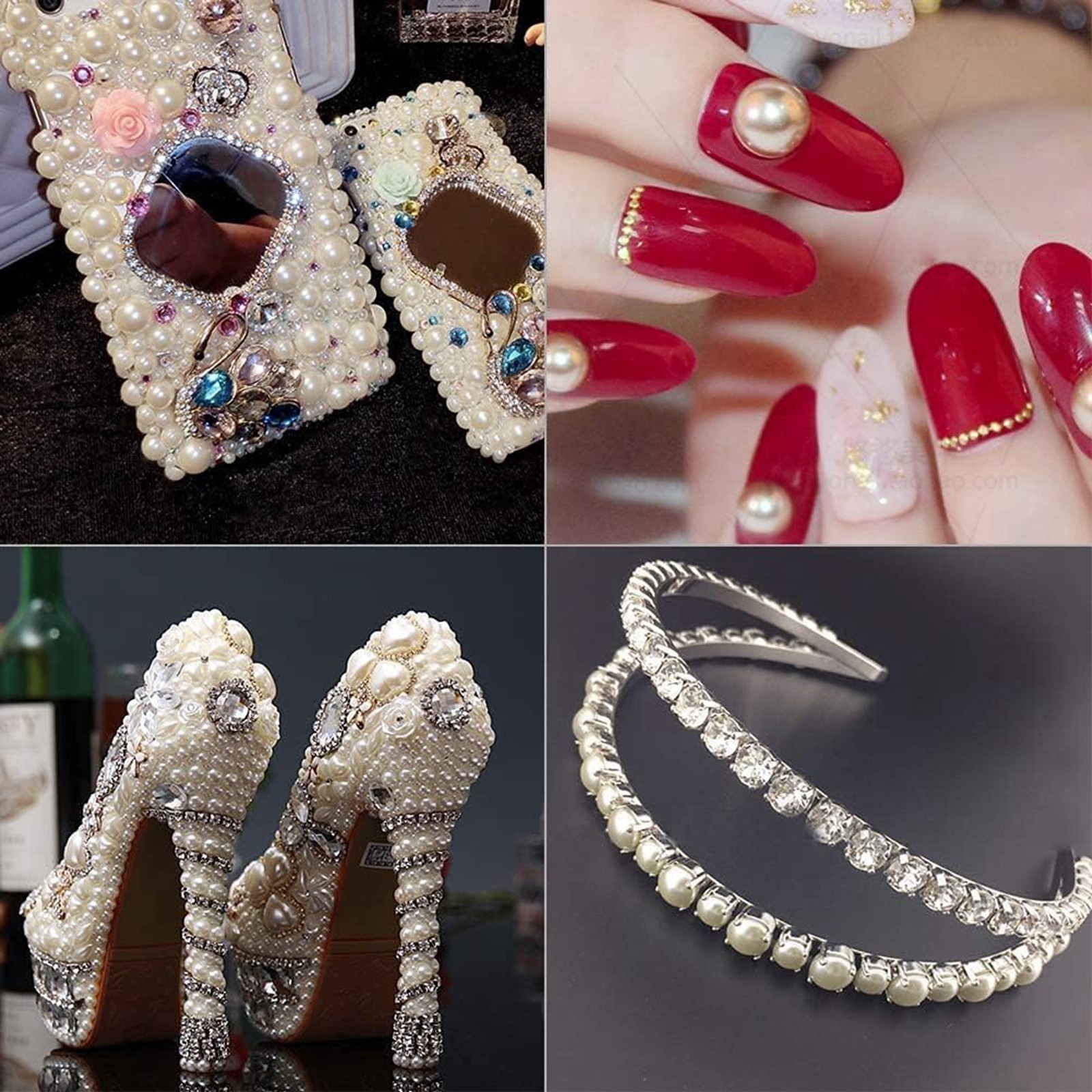 10,000 pcs Acrylic Tiny Half Pearl Flatback Round Bead 1.5mm -4mm Nail Art Tips