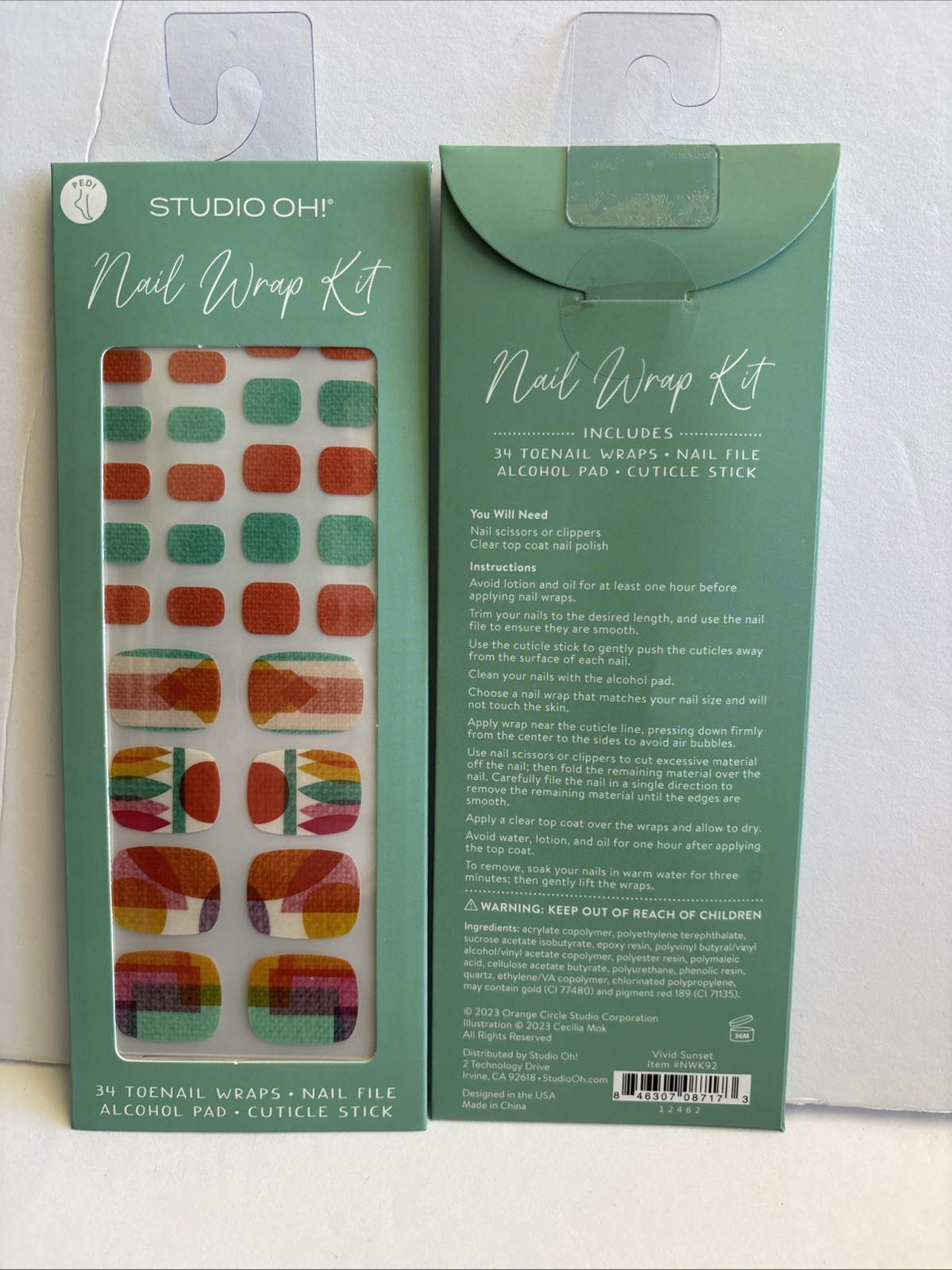 2x Studio Oh! Cute Toe Nail Wrap Kit | Nail Care Tools Accessories Included