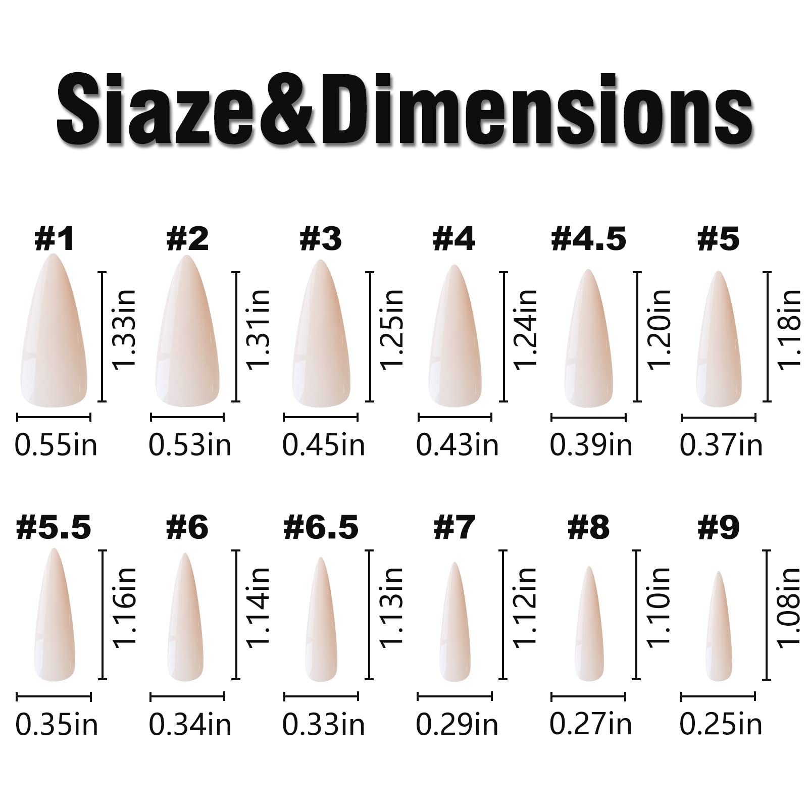 Extra Long Stiletto Glossy Fake Nail 100 PCS Full Cover Acrylic Press on Nail…