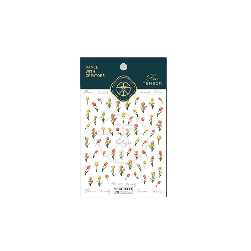 5D Tulip Nail Decal, Nail Decals, DIY Nails, Flowers Embossed Nail Stickers (28)