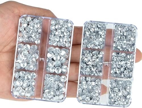 10000 Pieces 5 Mixed Size Clear Hotfix Rhinestones for Crafts Clothes Nail Art w