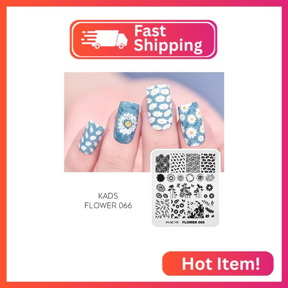 KADS Nail Stamping Template Sunflower Nail Stencil Nail Stamp Decoration Plate D