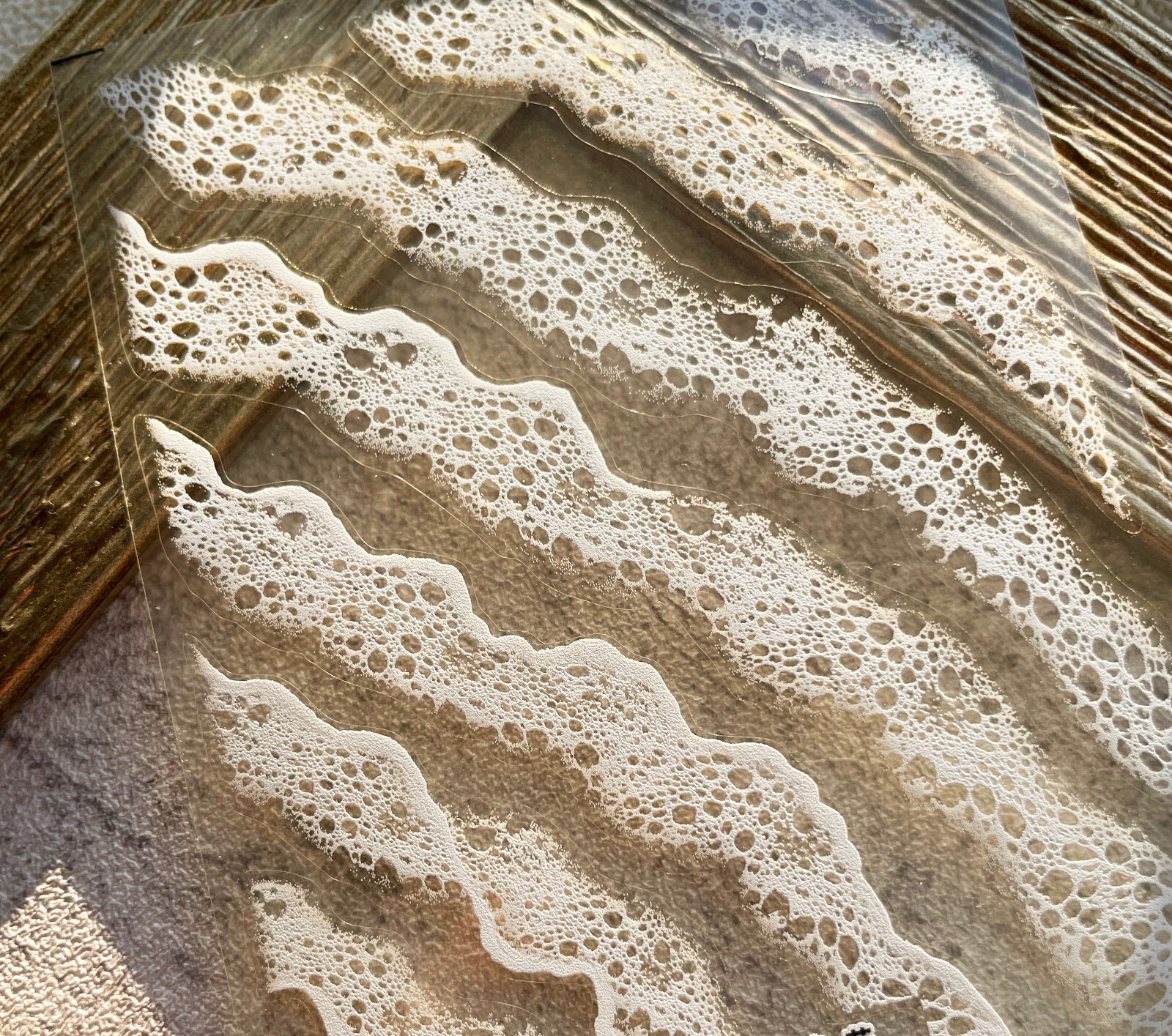 3D Sea Foam Nail Art Sticker White Wave Self Adhesive Decal Nail DIY Decor
