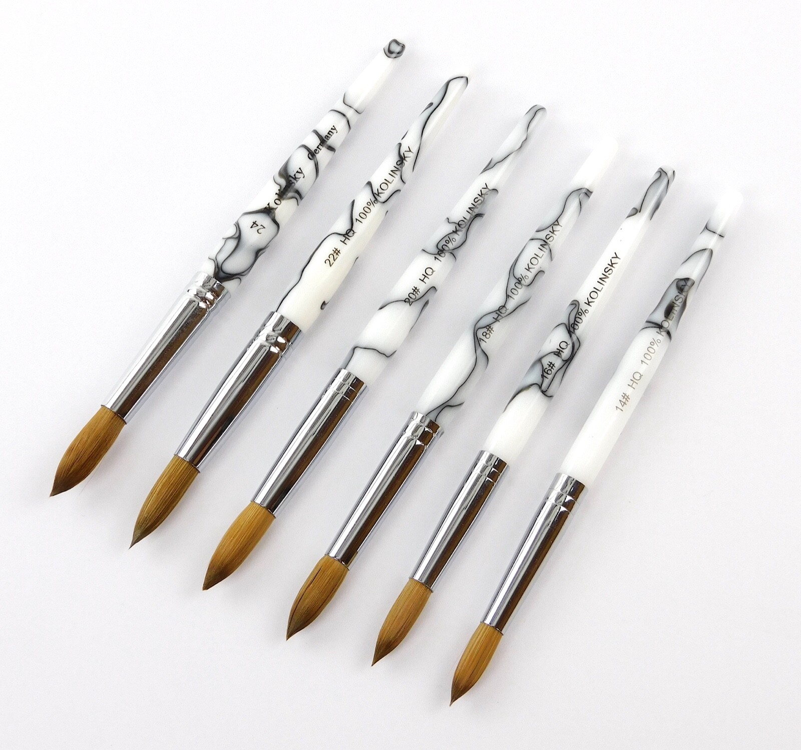 PROFESSIONAL KOLINSKY ACRYLIC NAIL BRUSH ROUND SIZE 14,16,18,20, 22, 24