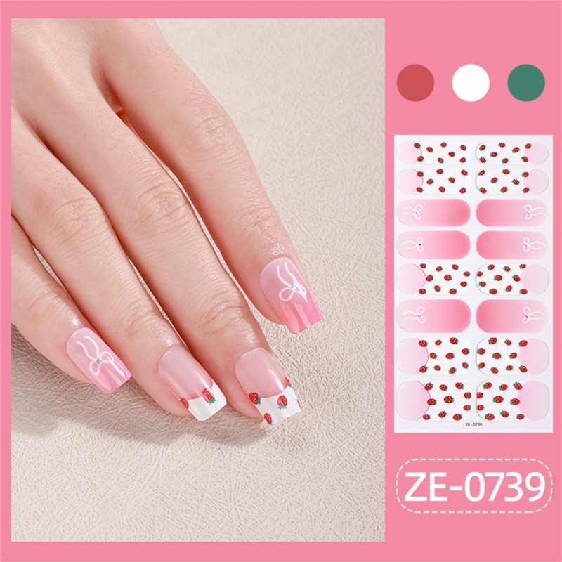 Valentine s Day Full Wrap Nail Stickers Nails Polish Strips Manicure Accessories