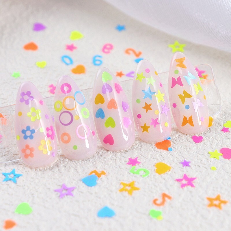 Nail Glitter Sequins Love Star Butterfly Shape Flakes Nail Art 3D DIY Decoration