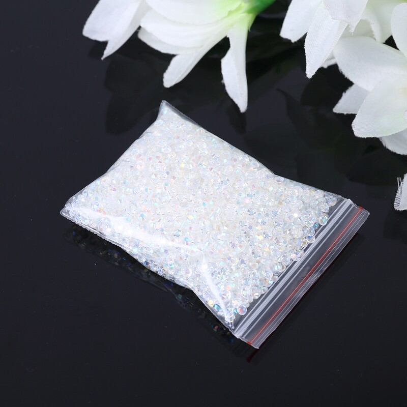 5000pcs White Flat Back Round Crystal Rhinestones for DIY Art
