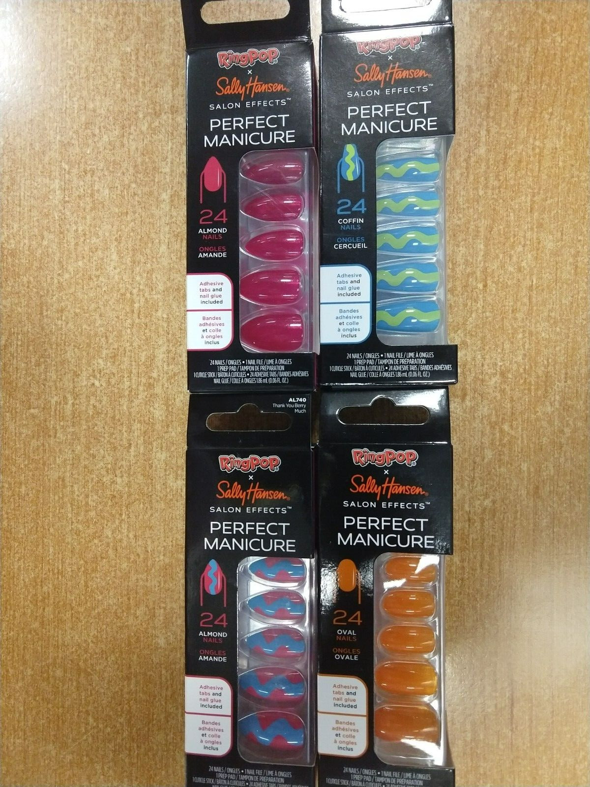 4 Sets: Sally Hansen x Ring Pop Perfect Manicure Press-on Nails (D8)