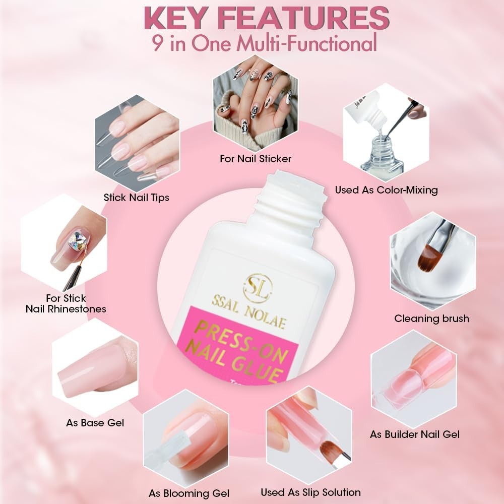 Super Strong Nail Glue for Press on Nails- Salon Quality for Acrylic, Fake Nails