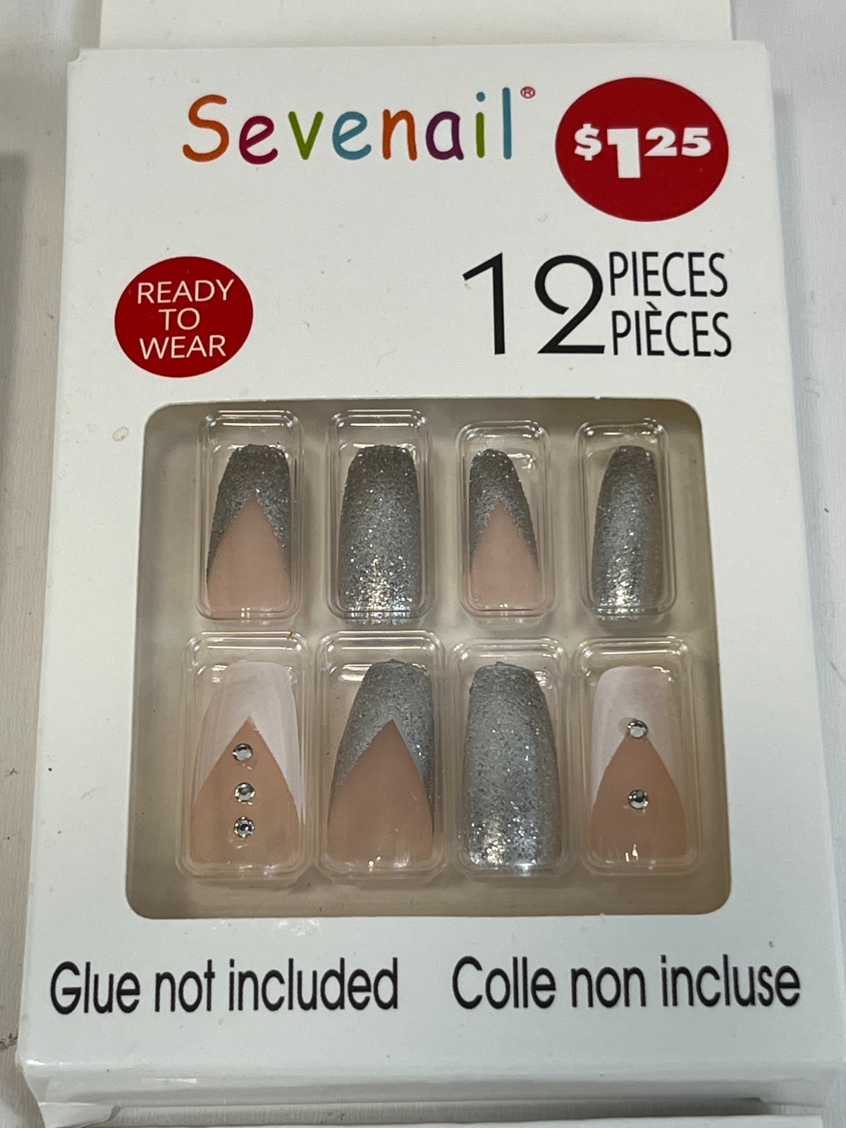 Sevenail Nail Tips Lot of 4 New in Package Glitter Jewels Fashionable