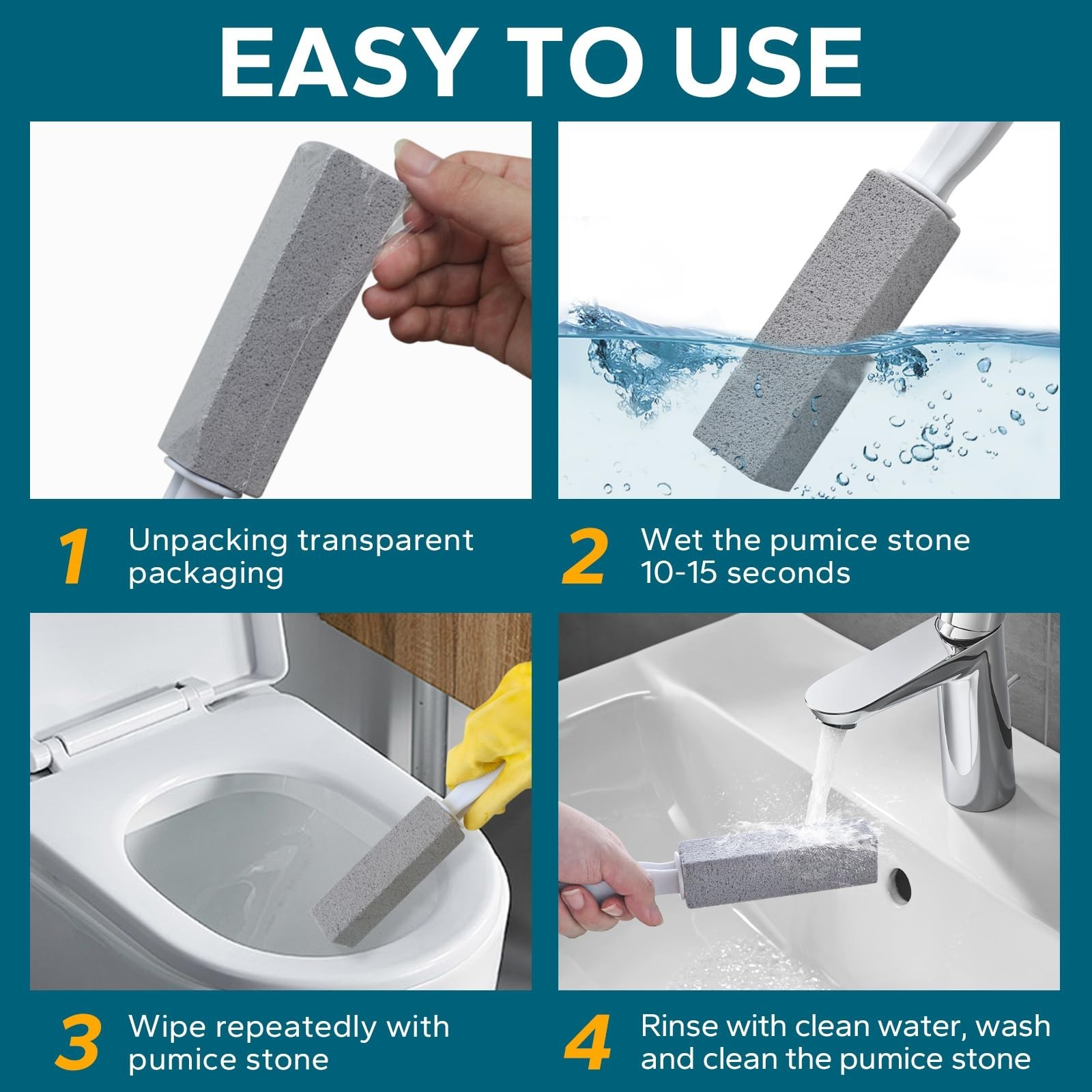 Emycool Pumice Stone Toilet Bowl Cleaner, 12 Pack Toilet Pumice Stone with Ha…