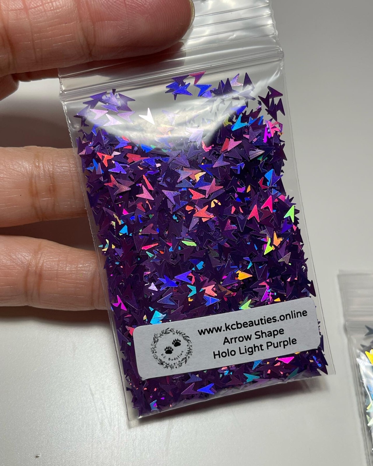 1OZ Solvent Resistant HOLO LIGHT PURPLE ARROW Shape Glitter Epoxy US Seller