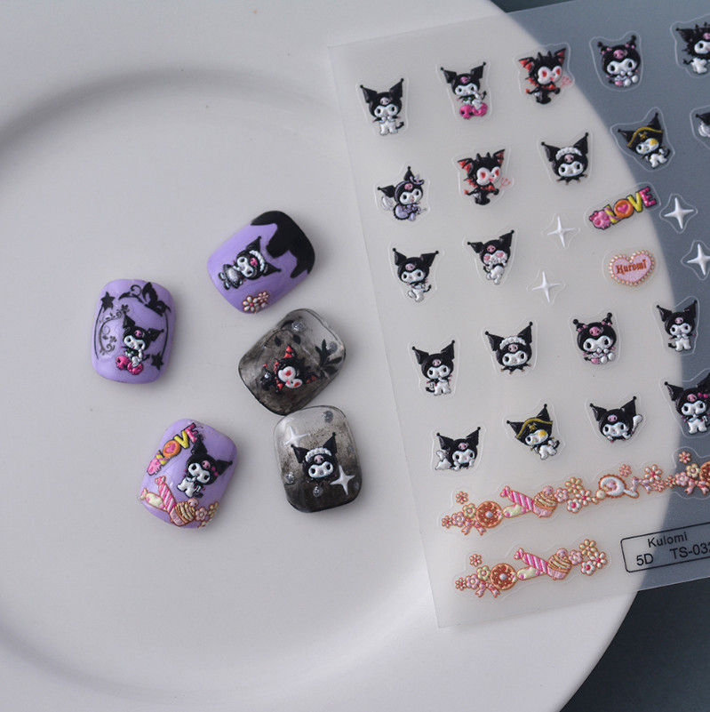 NAIL ART Character 5D Nail Seals KUROMI Nail Stickers Nail Decoration NS54