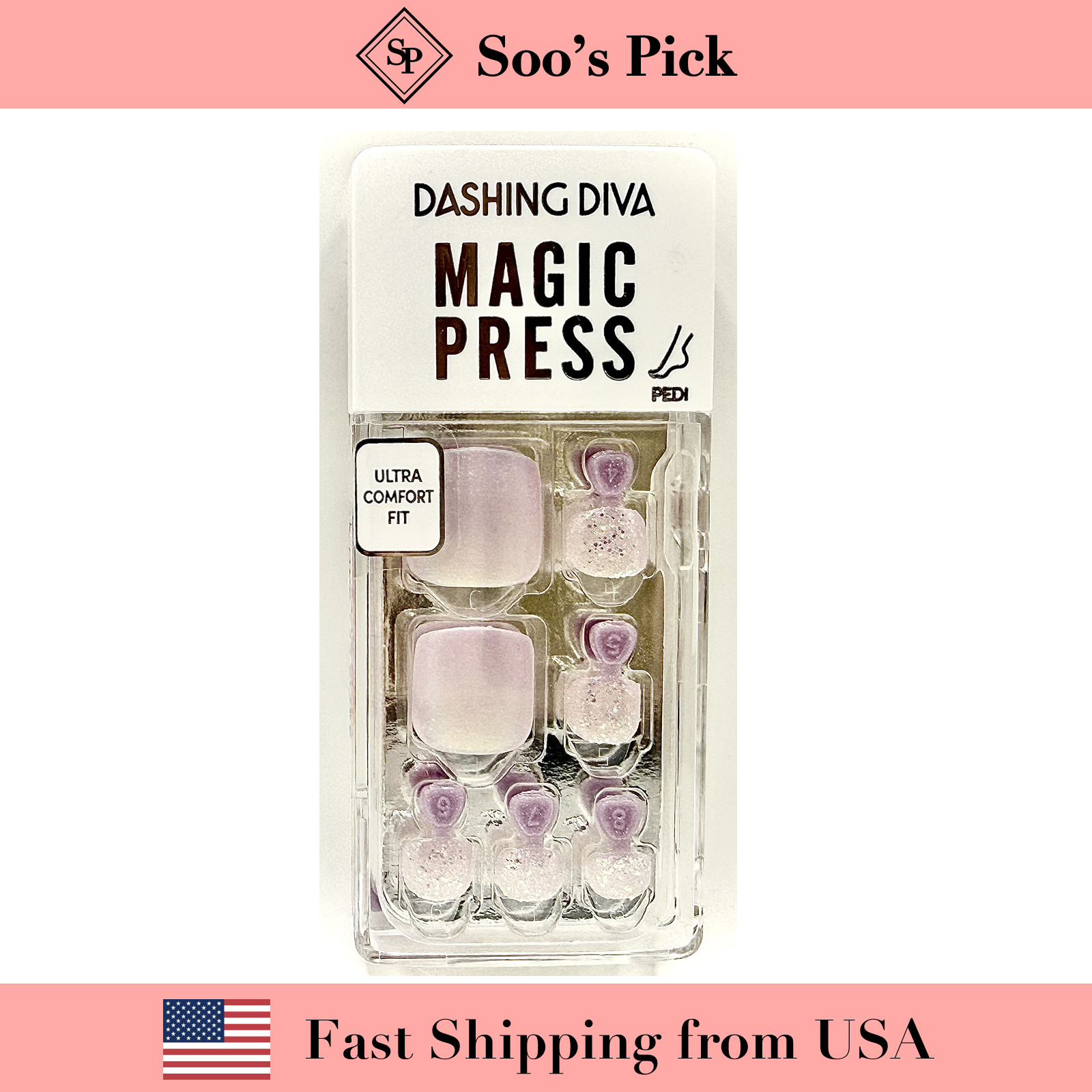 DASHING DIVA Magic Press Pedi-Milky Purple Shine (🇺🇸 US Free Shipping)
