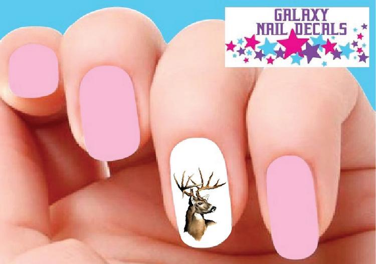 Waterslide Nail Decals – Set of 20 Deer Buck with Antlers