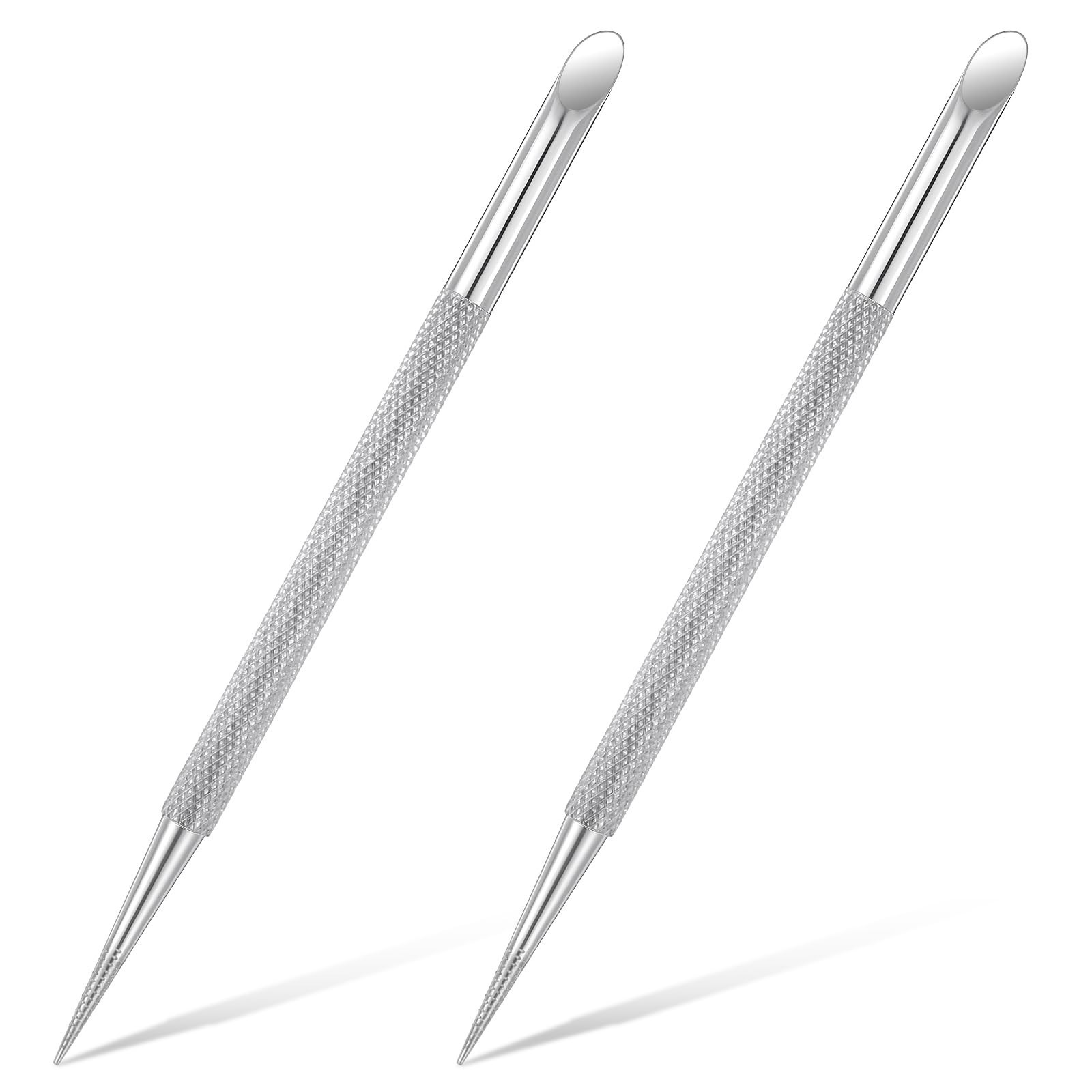 2 PCS Nail Cuticle Pusher Pen, Metal Double Ended Tools for Nails, Stainless …