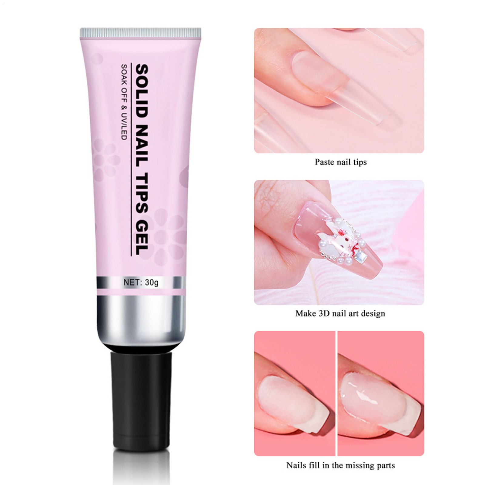 Professional Nail Glue Gel for Acrylic Soft Gel Nails Strong and Long-Lasting`