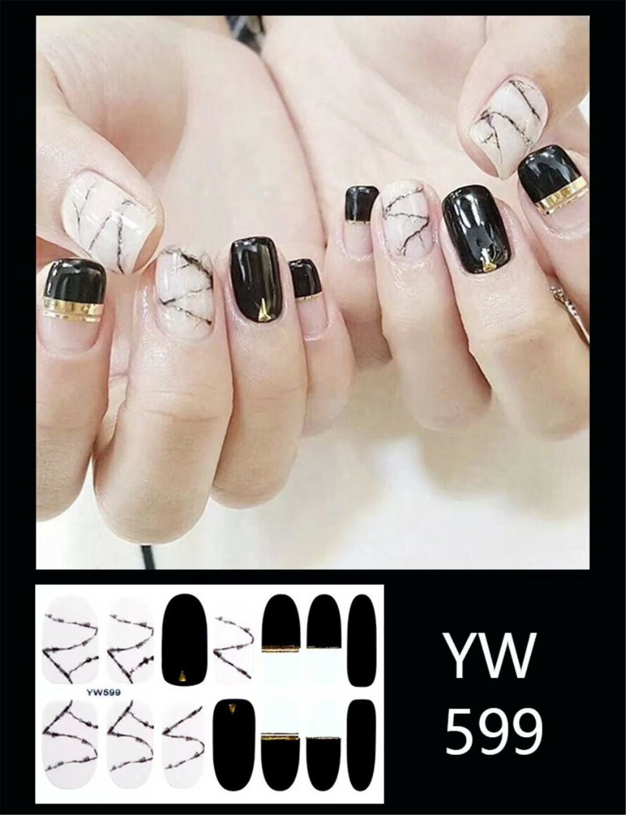 Easy Nail Art DIY Peel Off Self Adhesive Manicure Full Nail Sticker Cover Wrap