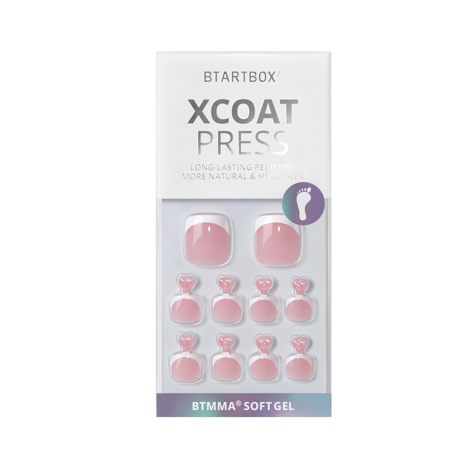 Press on Toenails Short, White French Tips Toenail Press Ons Square for Women…