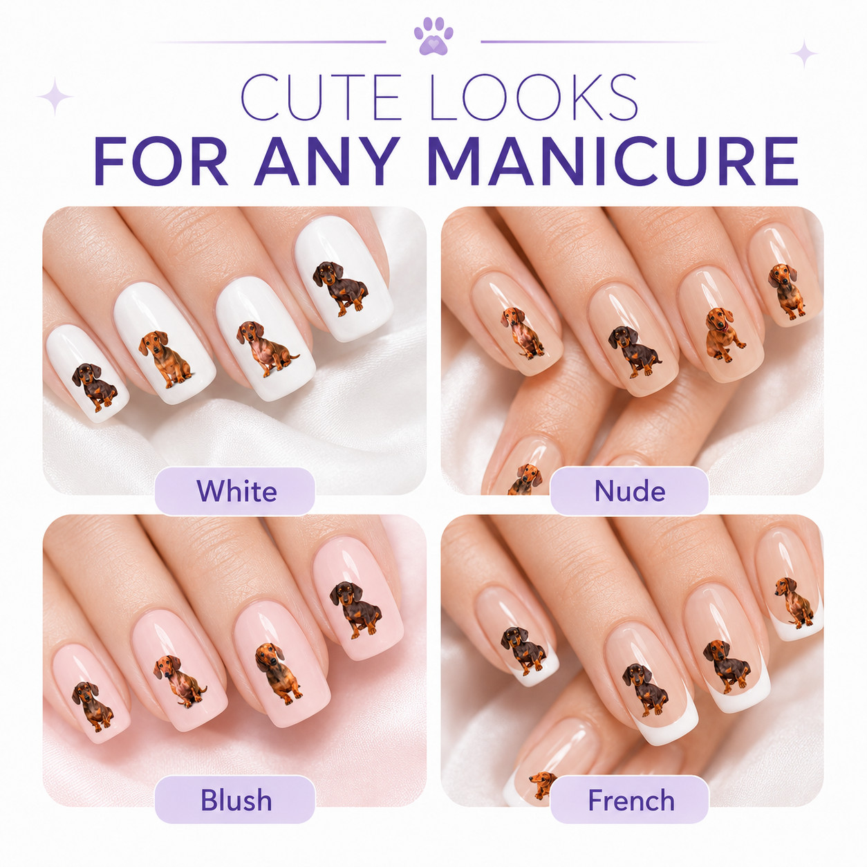 Dachshund Nail Art Stickers Transfers Decals Set of 47 – A1298