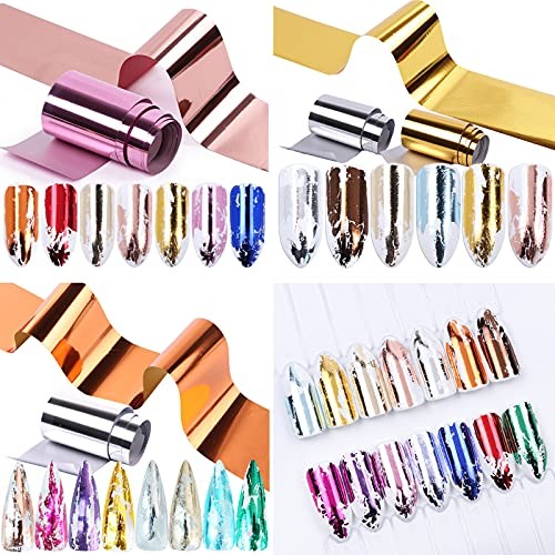 14 Colors Metallic Nail Foil Transfer Stickers Nail Art Accessories