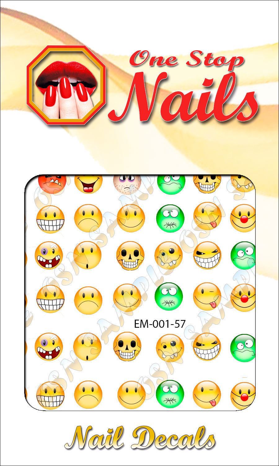 57 EMOJI & Smiley Faces Nail Art Waterslide Decals. TOP Quality, FAST SHIPPING!