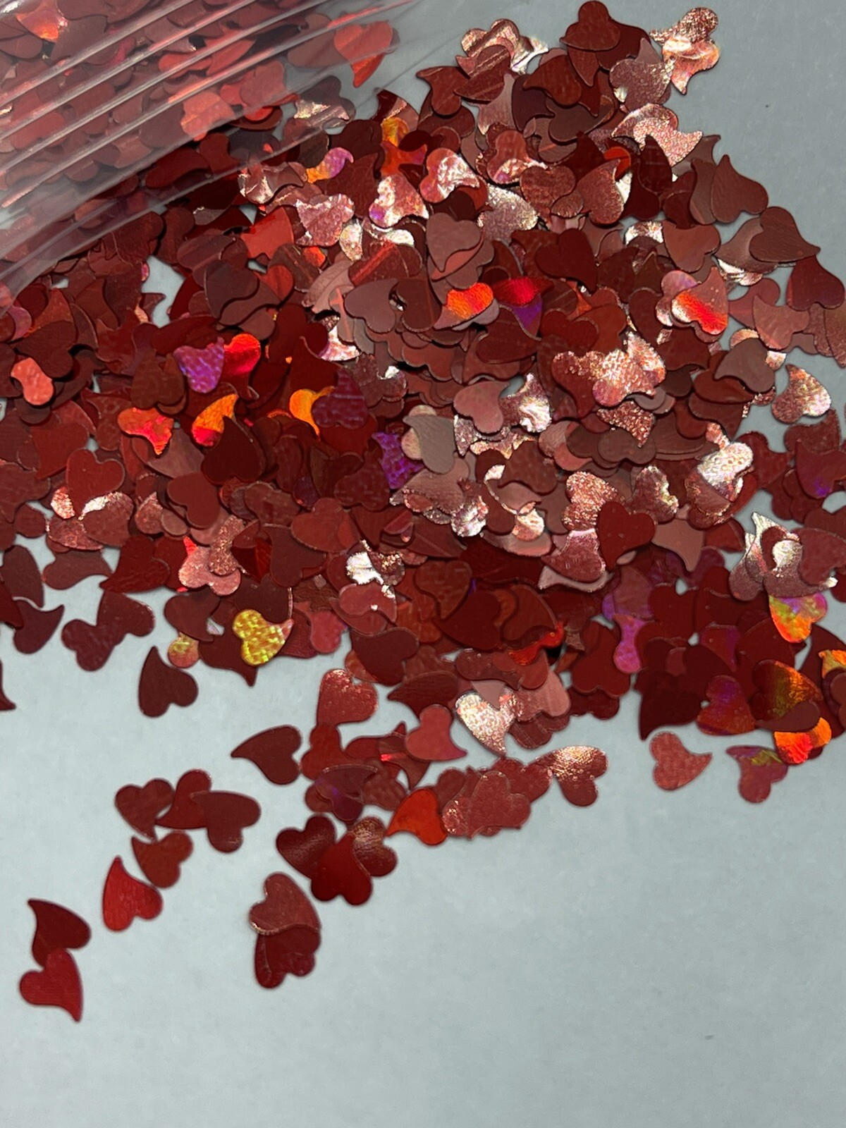 Valentine’s Holographic Red Heart Nail Glitter | 1 TSP | Nail Art & Acrylic