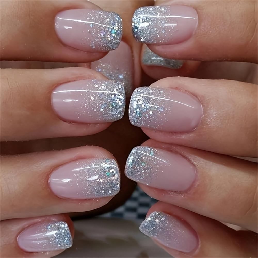 Acrylic Square Press on Nails Medium Length, style1, 0.10 Fl Oz (Pack of 28)