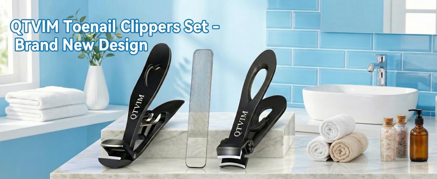 Toenail Clippers for Thi Nails for Men Seniors|3 Pa Ergonomic Long