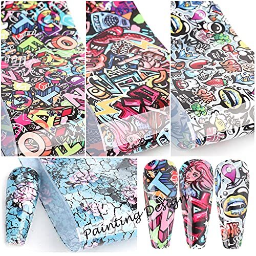 Nail Art Stickers Nail Foils Starry Sky Foil Transfer Nail Art Decals Graffiti
