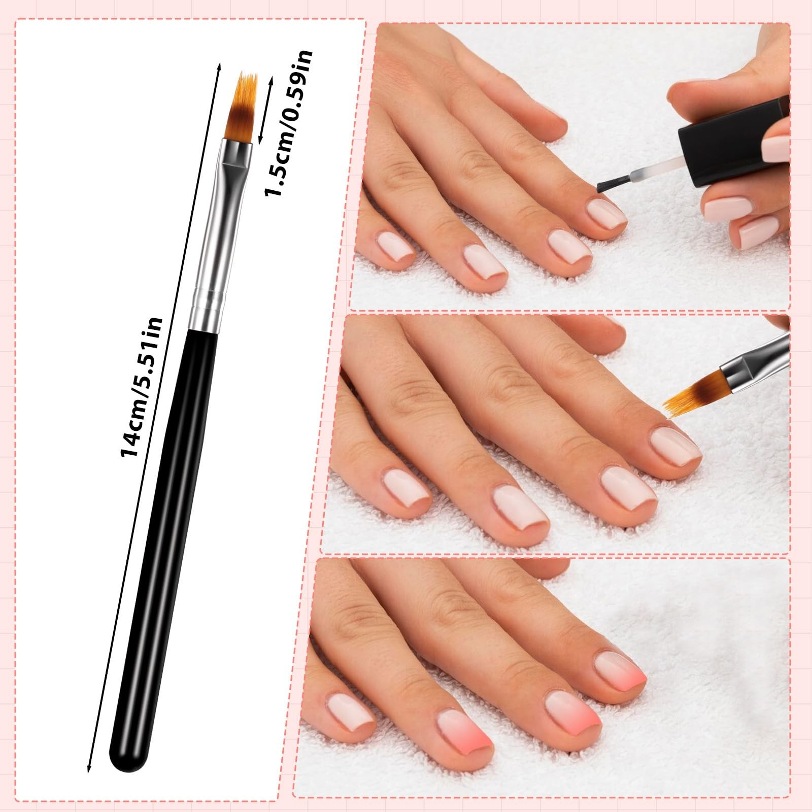 5 Pack Ombre Nail Art Brushes Double Head Sponge Pen Nail Design Tools