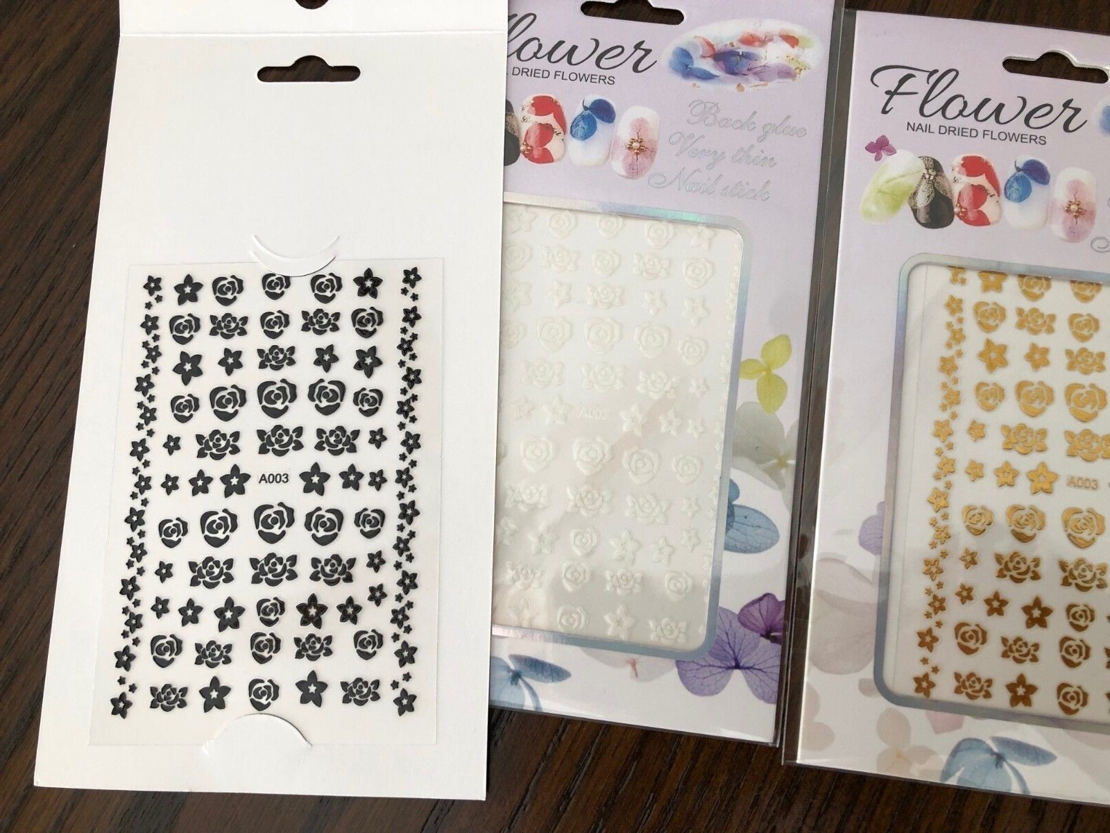 Black White Gold Rose Daisy Flower Drawing Line Flame Stickers 3D DIY NH19