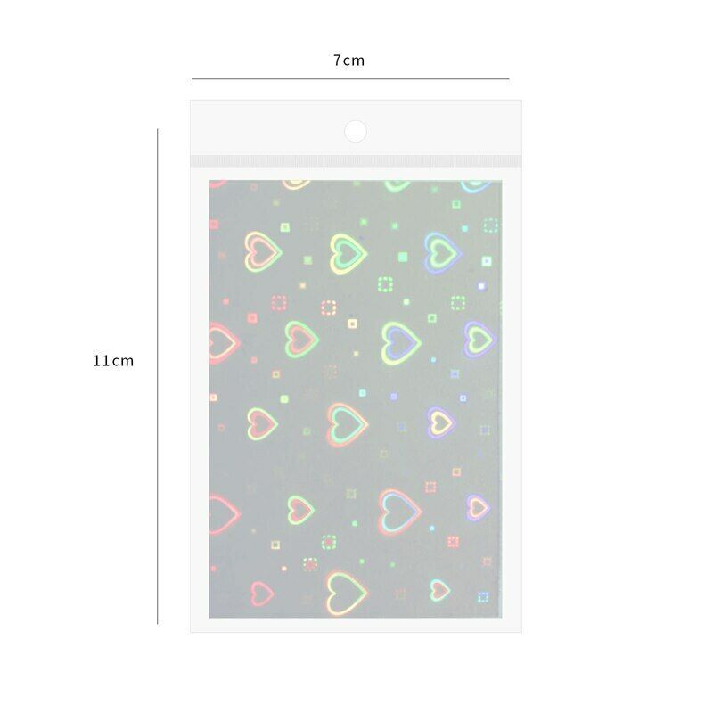 Aurora Laser Heart Star Snowflake 3D Nail Art Stickers Holographic Decals NS28