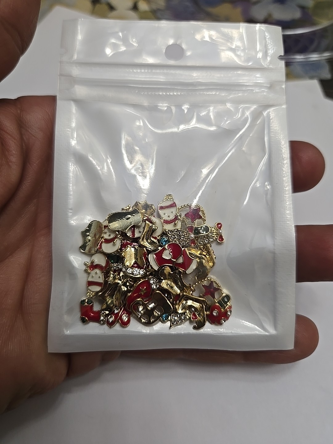 Lot Of Christmas Nail Charms 3D Rhinestones Enamel 40pcs C1