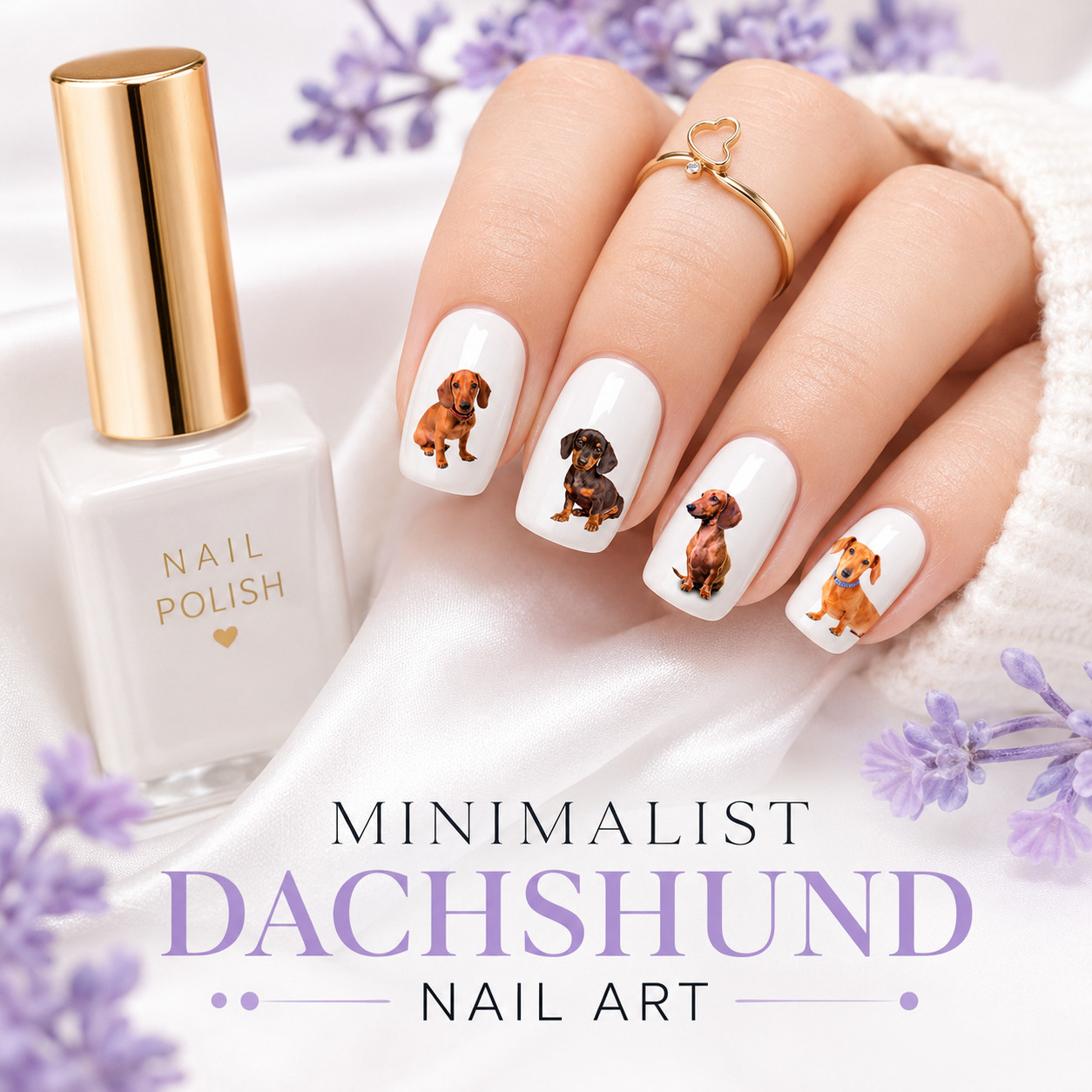 Dachshund Nail Art Stickers Transfers Decals Set of 47 – A1298