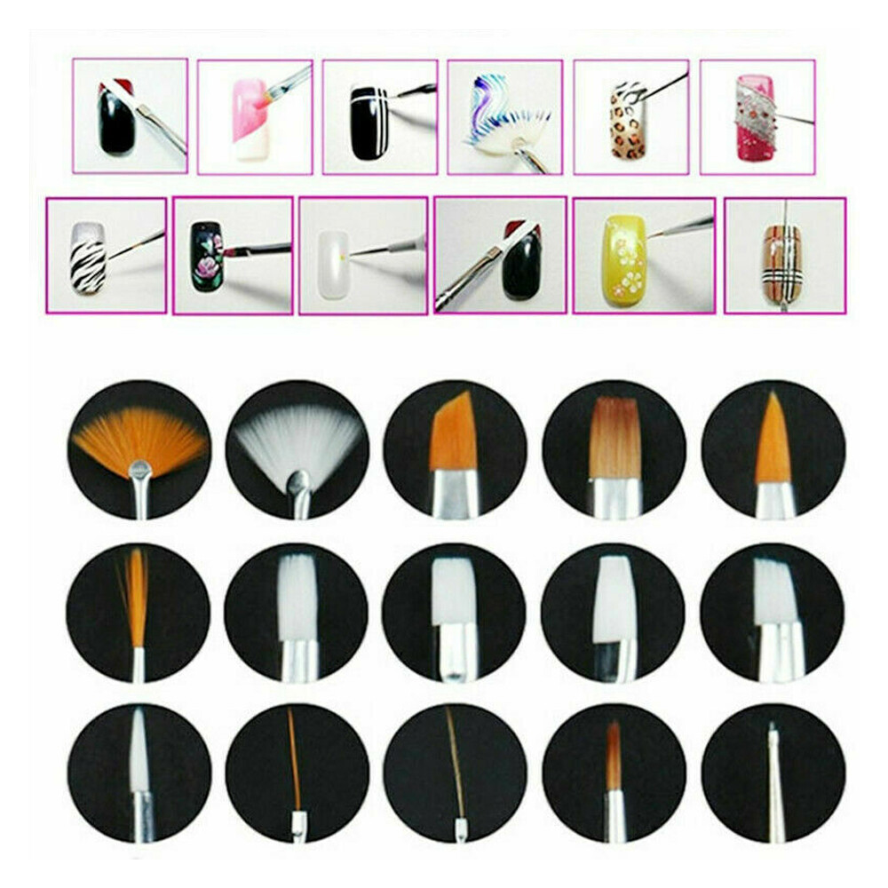 8/20 PCS Nail Art Pen Brush Design Dotting Painting Drawing Polish Tool UV Gel