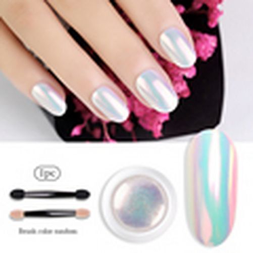 Mirror Glitter Nail Chrome Pigment Dust Power Pearl White Rubbing Powder Glitter