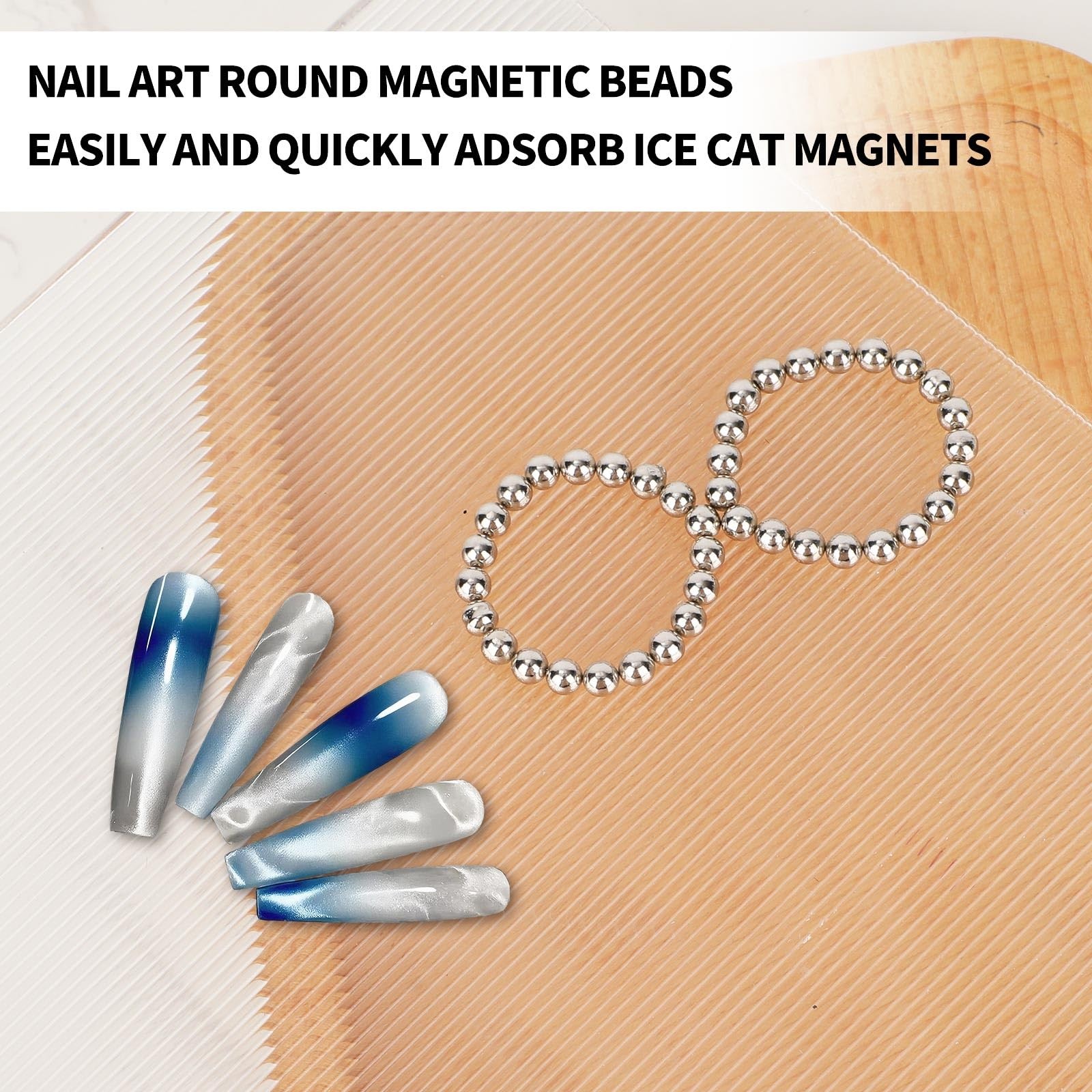 40 Pcs Cat Eye Nail Magnet Balls, Round Magnetic Beads Nails Strong Magnetic …