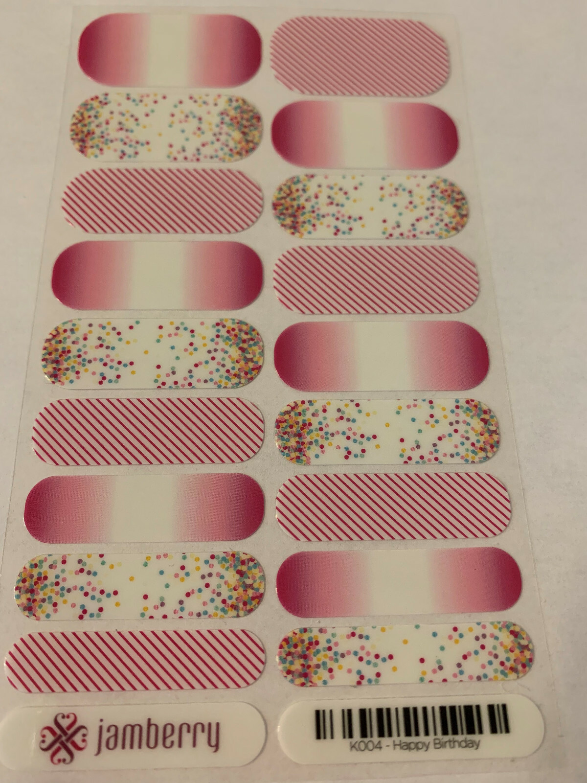 Jamberry K004-Happy Birthday – Full Sheet